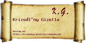 Krizsány Gizella névjegykártya